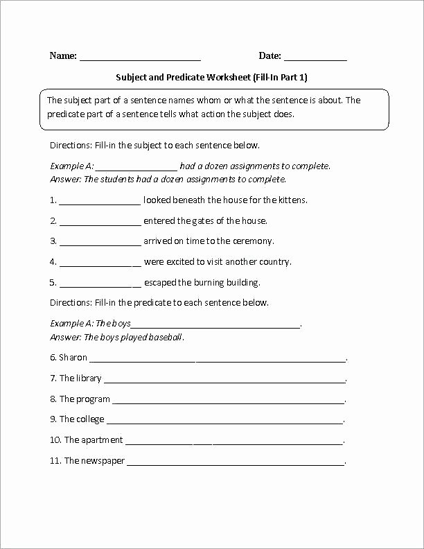 Subject Predicate Worksheet 6th Grade Grade Verb Worksheets 6th Grade Verb Worksheets Action and