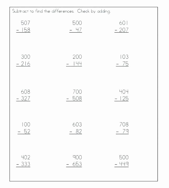 Subtracting Across Zeros Worksheet Pdf Zero Worksheets for Kindergarten Subtracting Across Zeros