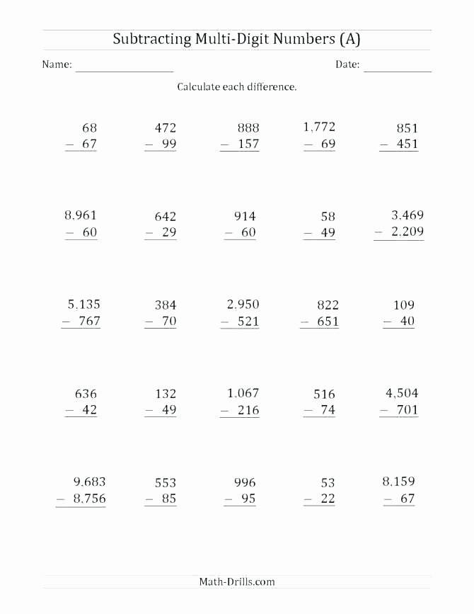 Subtracting Decimals Horizontal Worksheet 4th Grade Addition and Subtraction Worksheets – ashafrance