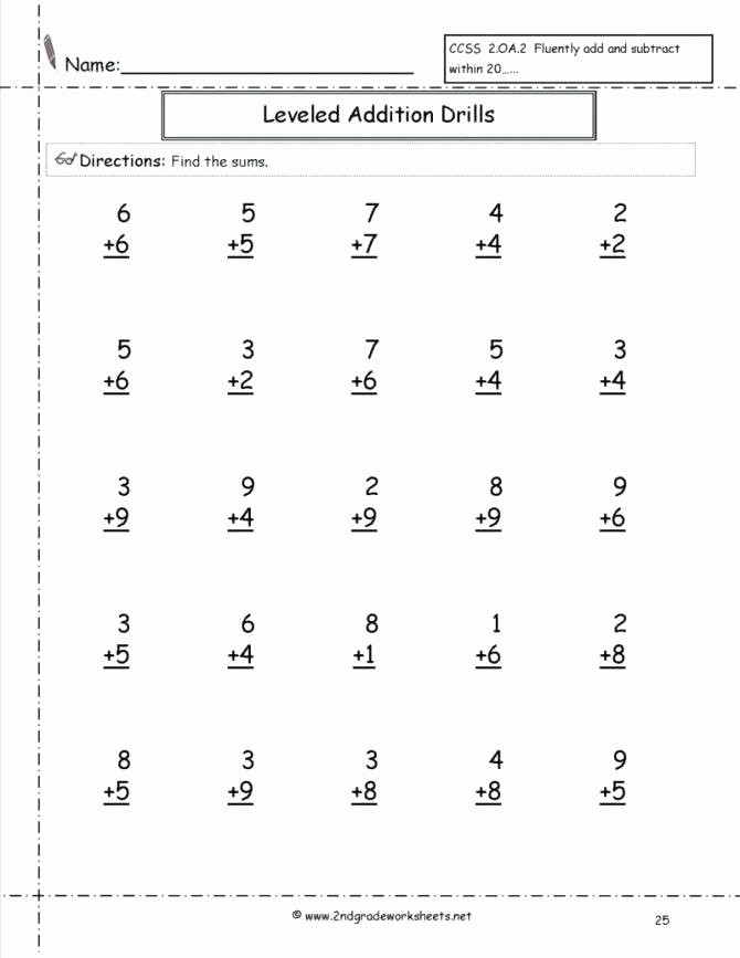 Subtraction Worksheet for 1st Grade Grade Math Worksheets Printable Math Free Printable