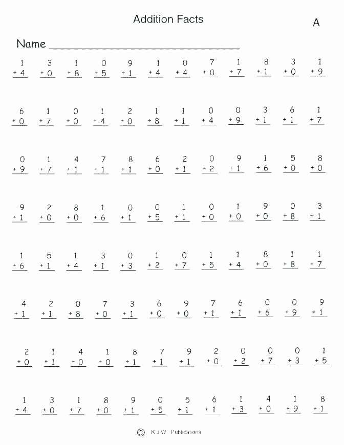 Subtraction Worksheet for 1st Grade Math Facts Worksheets 1st Grade Addition for First and