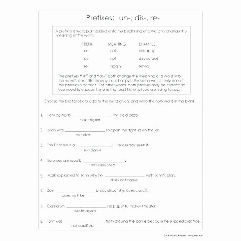 Suffix Less Worksheet Elegant Using Prefixes Dis Re Education Worksheets for Preschoolers
