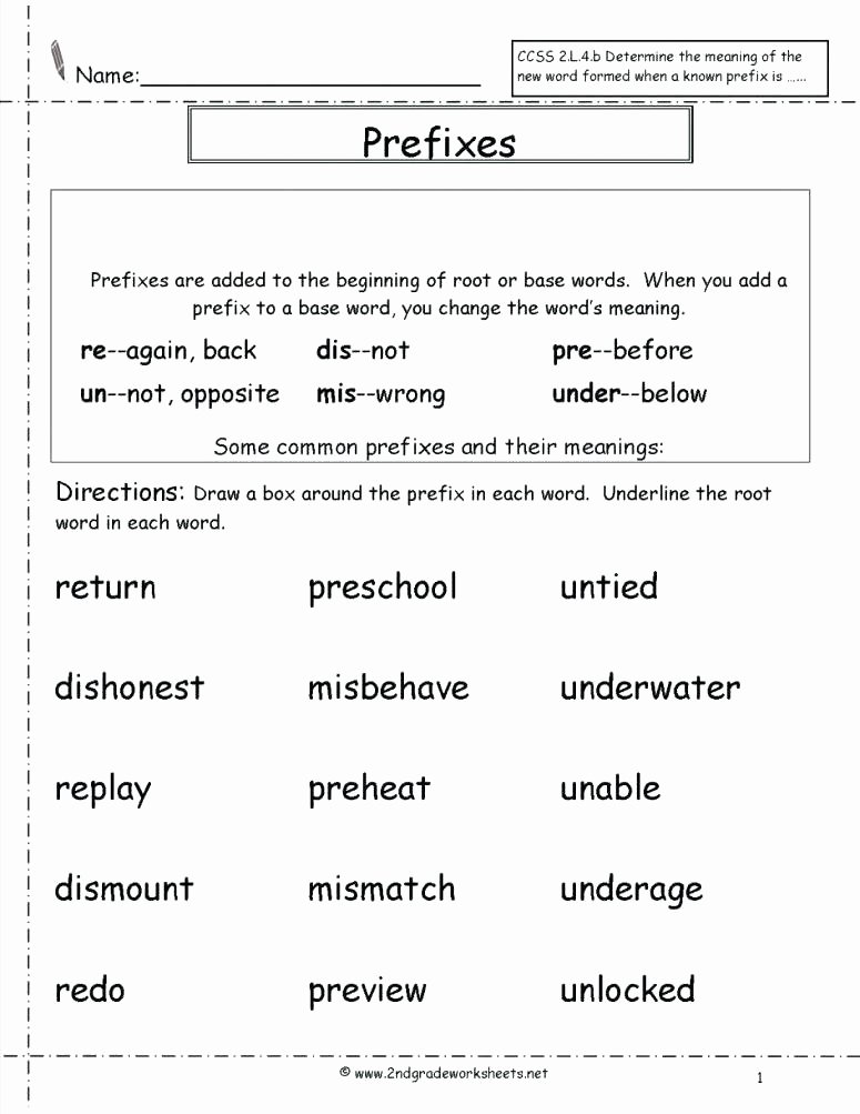 Suffix Worksheets 3rd Grade Prefix Worksheets Prefixes Printable Worksheet and Suffix