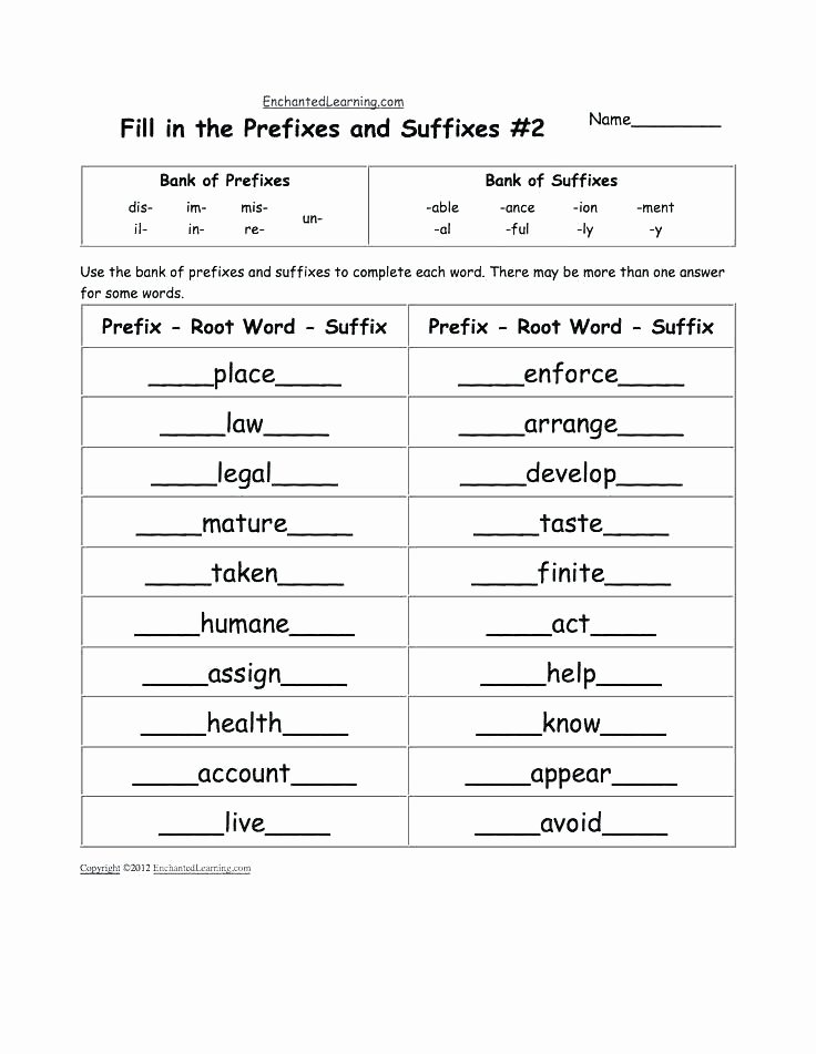 Suffix Worksheets for 4th Grade Prefix Worksheets 5th Grade