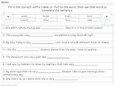Suffix Worksheets for 4th Grade Suffix Worksheet Suffixes Free Worksheets Grade Words 3