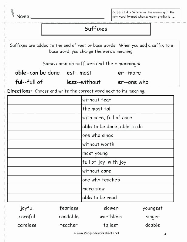 Suffix Worksheets Middle School Ly Ful Suffixes Worksheets