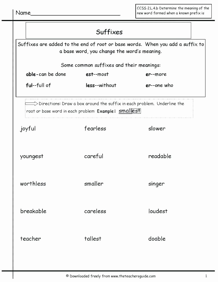 Suffixes Ly and Ful Worksheets Awesome Prefix and Suffix Worksheets 3rd Grade Free Prefixes