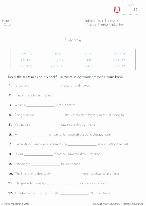 Suffixes Ly and Ful Worksheets Beautiful Less 2 Suffix Worksheets Ful Ly