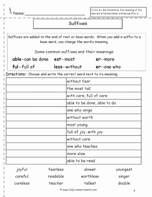Suffixes Ly and Ful Worksheets Fresh Less 2 Suffix Worksheets Ful Ly