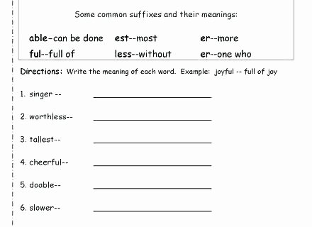 Suffixes Worksheets 4th Grade Prefix and Suffix Worksheets Esl Prefixes Suffixes