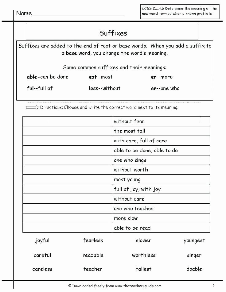 Suffixes Worksheets 4th Grade Suffixes and Worksheets Ment Ness Ful Less Ly 1st Grade