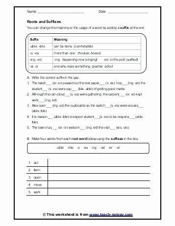 Suffixes Worksheets for 2nd Grade Suffix and Worksheets Prefix 6th Grade Pdf S Tion 2nd