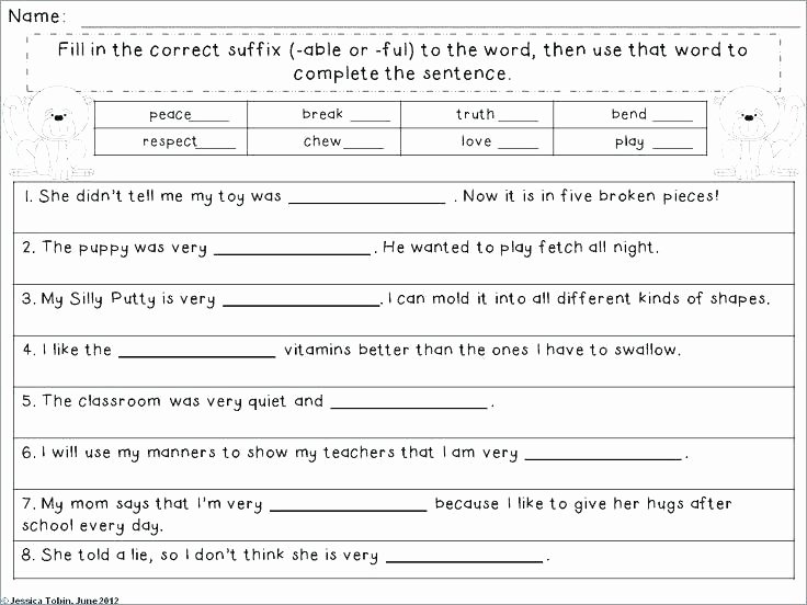 Suffixes Worksheets for 2nd Grade Suffix Worksheets for Grade 2 Education Prefix 2nd and