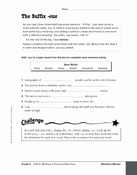 Suffixes Worksheets for 3rd Grade Suffix Worksheets 3rd Grade Second Worksheet Prefix and