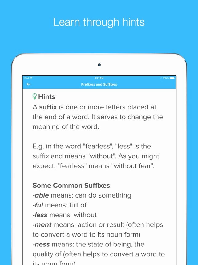 Suffixes Worksheets Free Outwhiz Practice Math and English for Free Dans L App Store