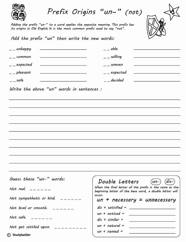 Suffixes Worksheets Free Prefix and Suffix Words In English