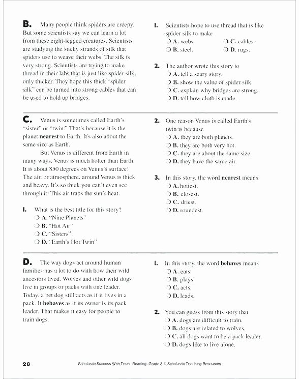 Summary Worksheets 5th Grade Prehension Worksheets for Grade 8 Poetry