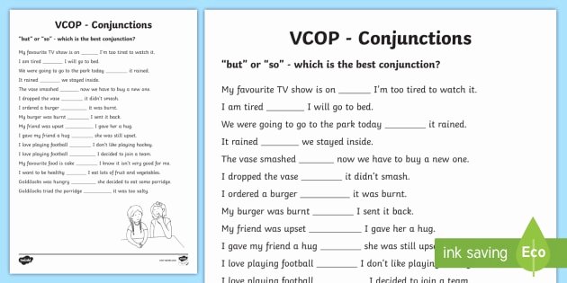 Super Sentences Worksheets but and so Conjunctions Worksheet Worksheet
