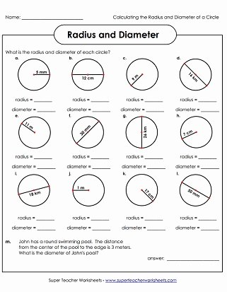 Super Teacher Worksheets Christmas Radius &amp; Diameter Worksheets Circumference &amp; area Worksheets