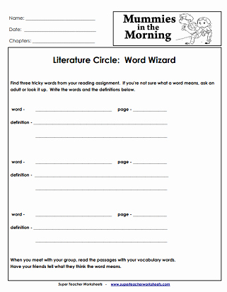 Super Teacher Worksheets Username Password Mummies In the Morning Reading Unit