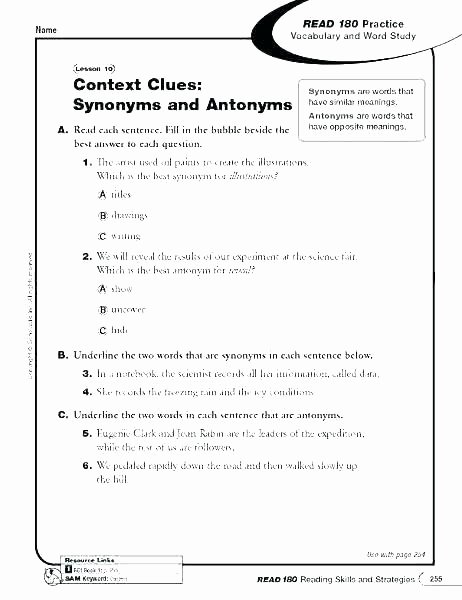 Synonyms Worksheet First Grade Opposites Worksheets for Grade 2