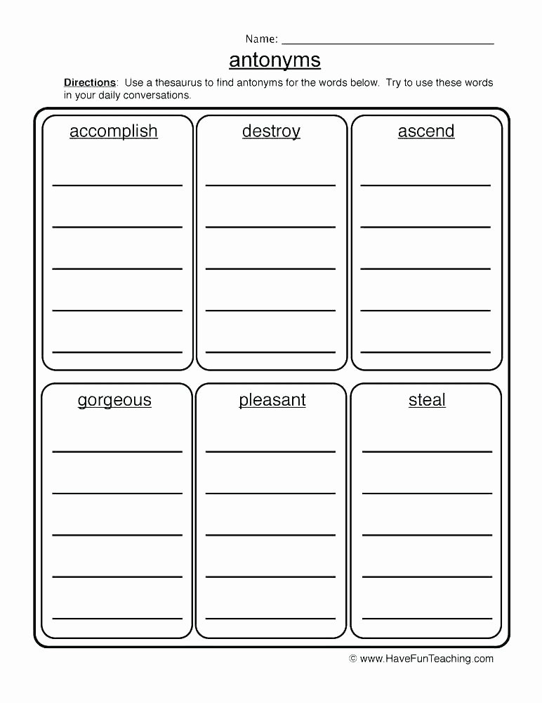 Synonyms Worksheet First Grade Synonyms Worksheets 2nd Grade – Petpage
