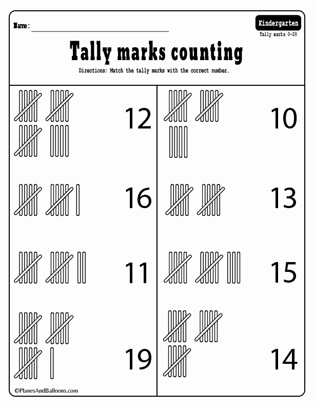 Tally Mark Worksheets for Kindergarten 15 Kindergarten Math Worksheets Pdf Files to for