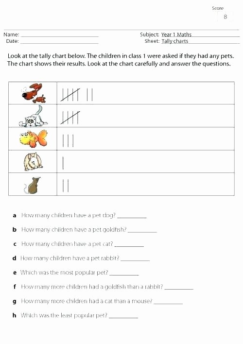 Tally Mark Worksheets for Kindergarten Tally Table Worksheets