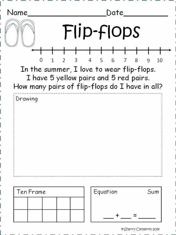 Ten Frame Worksheets First Grade Luxury Kindergarten First Grade Math Worksheets Word Problems