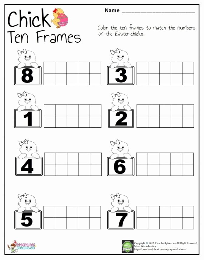 Ten Frame Worksheets First Grade Luxury Tens Frames Worksheets Kindergarten Ten Frame Free Math for