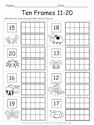 Ten Frame Worksheets for Kindergarten Number Sequencing Worksheets Kindergarten Practice Number