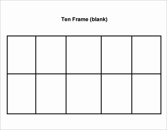 Ten Frame Worksheets for Kindergarten Ten Frame Template Printable Math