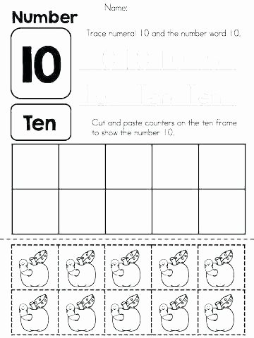 Ten Frame Worksheets Kindergarten Kindergarten First Grade Math Worksheets