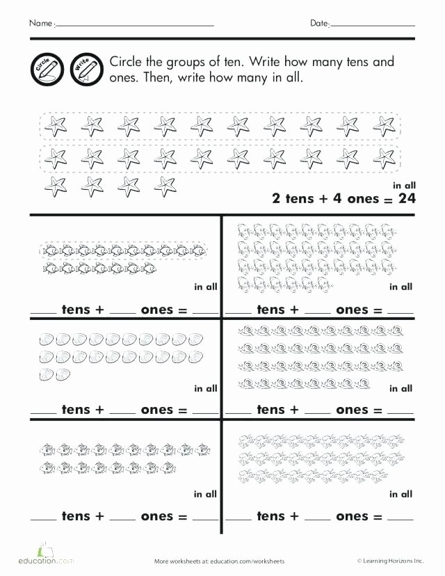 Tens and Ones Worksheets Kindergarten Groups Ten Worksheets Groups Tens Worksheets Small