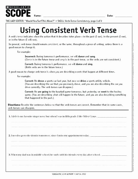 Tense Agreement Worksheet Best Of Verb Worksheets Grade Free Library Download and Print