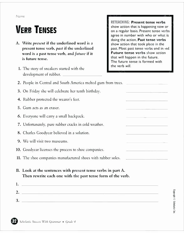 Tenses Worksheets for Grade 5 Past Tense Worksheets for Grade 4