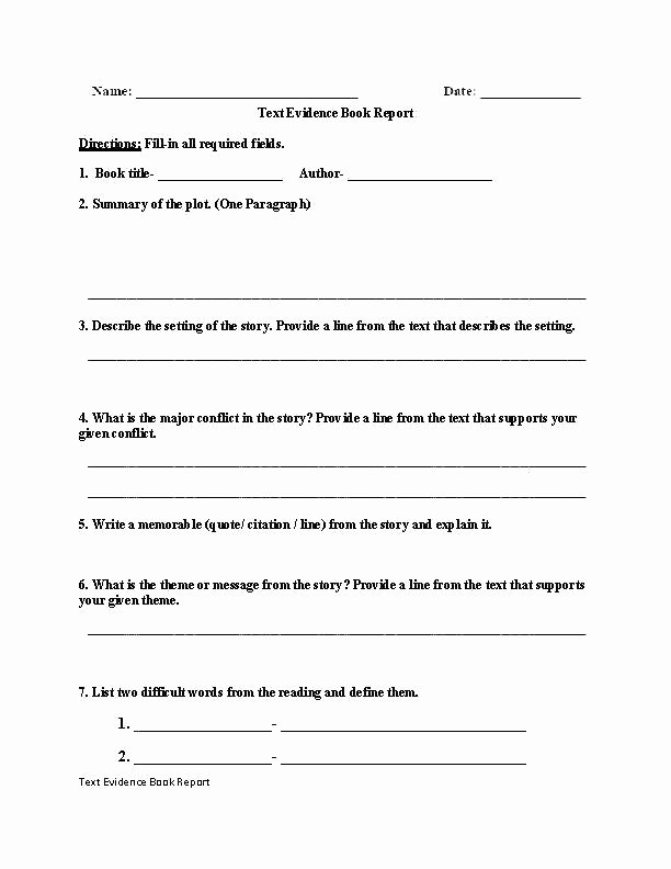 Text Evidence Worksheets 3rd Grade 7th Grade theme Worksheets