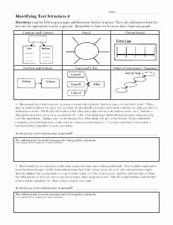 Text Structure 5th Grade Worksheets Text Structure Worksheets for Middle School