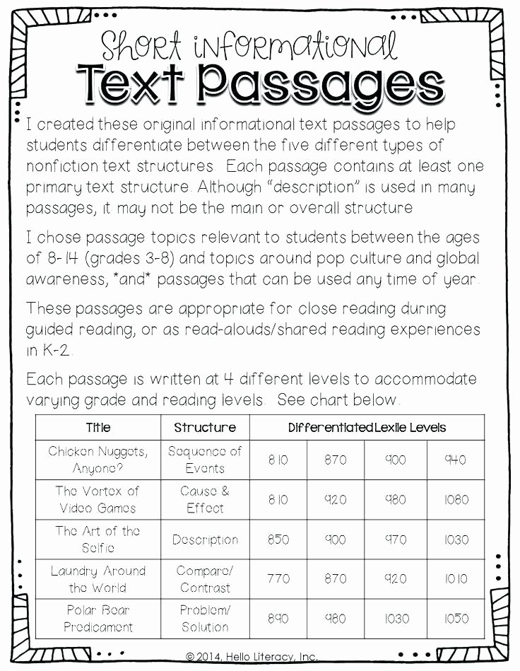 Text Structure Practice Worksheets Text Structure Worksheets 5th Grade Pdf Amp