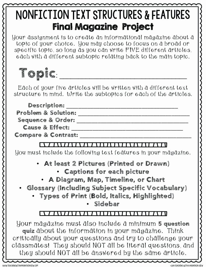 Text Structure Worksheets 4th Grade Text Features Worksheet Inspirational Nonfiction Worksheets