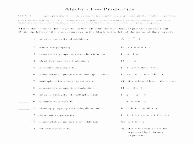 Thanksgiving Algebra Worksheets Number Properties Worksheet – Trubs