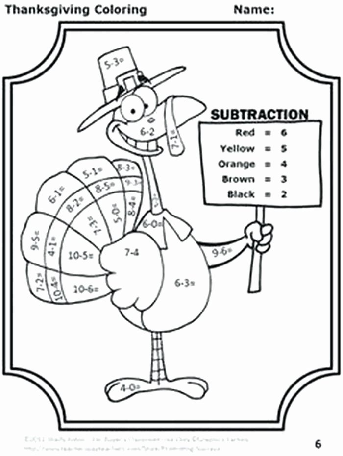 Thanksgiving Math Sheets Turkey Cut and Paste – On Augmentation