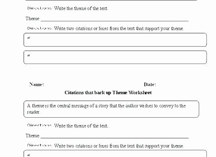 Theme Worksheets for Middle School Identifying theme Worksheets Free Finding Middle School
