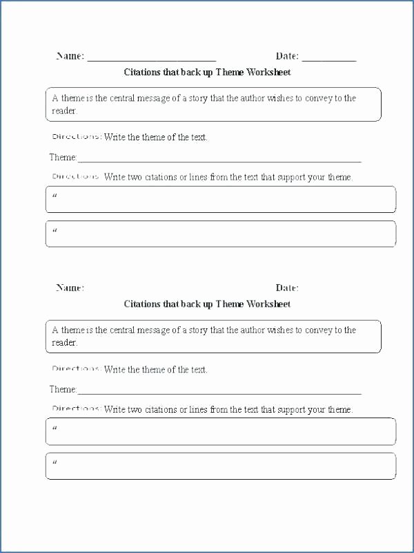 Theme Worksheets for Middle School theme Worksheets Analysis Worksheet for Identifying Grade