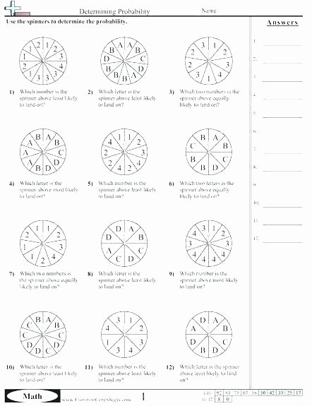 Theoretical Probability Worksheet with Answers Statistics and Probability Worksheets Free Grade 8 Third 4