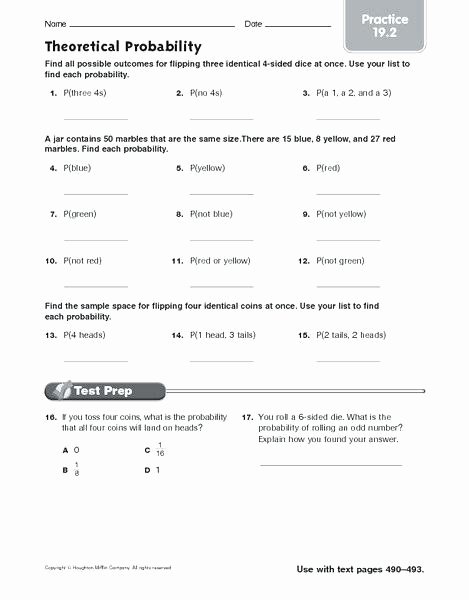 Theoretical Probability Worksheets 7th Grade theoretical Probability Worksheets – Jhltransports