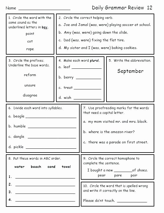 Third Grade Grammar Worksheet Free Printable Third Grade Grammar Worksheets 3rd Pdf
