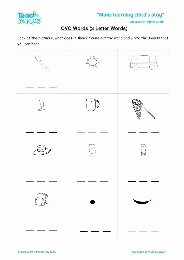 Three Letter Word Worksheets Phonics Worksheets Blending and Segmenting Words Activities