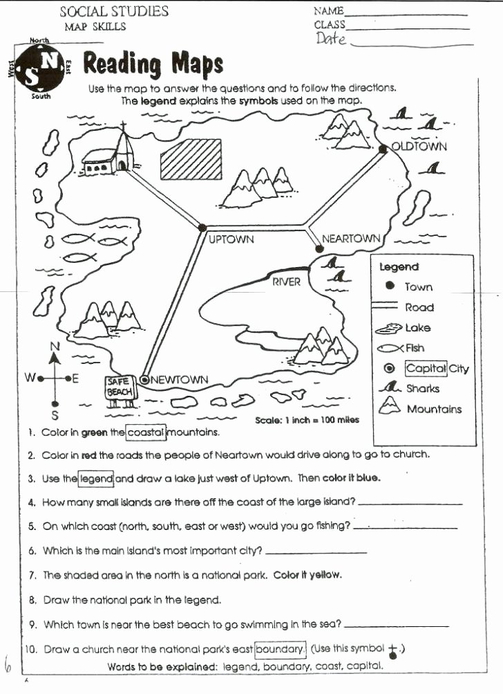 Timeline Worksheets for 1st Grade Map Skills Worksheets Middle School 1st Grade Scale Pdf