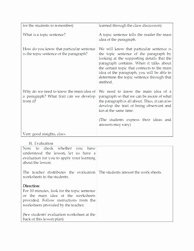Topic Sentence Worksheets 2nd Grade Best Of Main Idea and topic Sentence Worksheets 6 Supporting